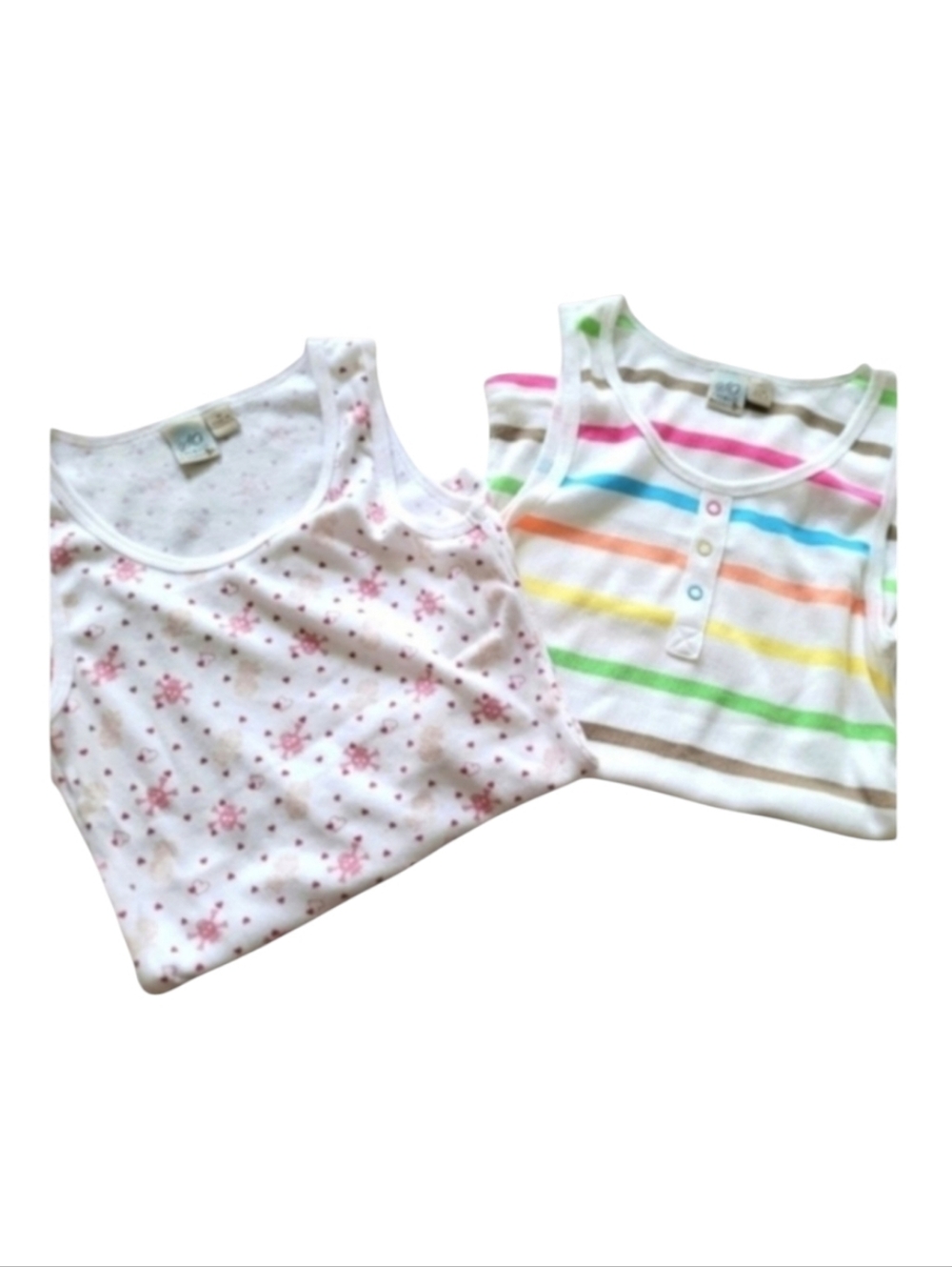 Nwot SO Floral Striped Tank Tops White Pink Blue Size Medium and Large Girls